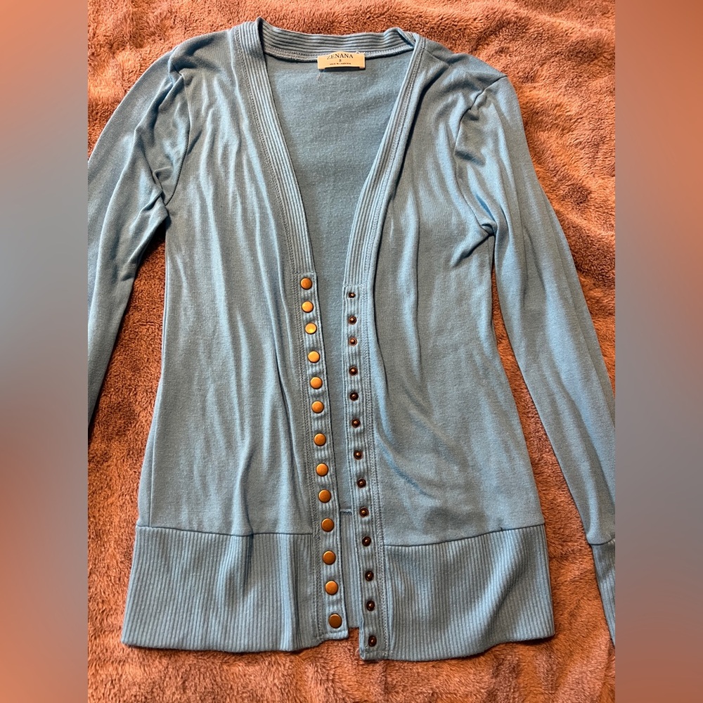 Small Zenana Snap Cardigan - Picture 2 of 4